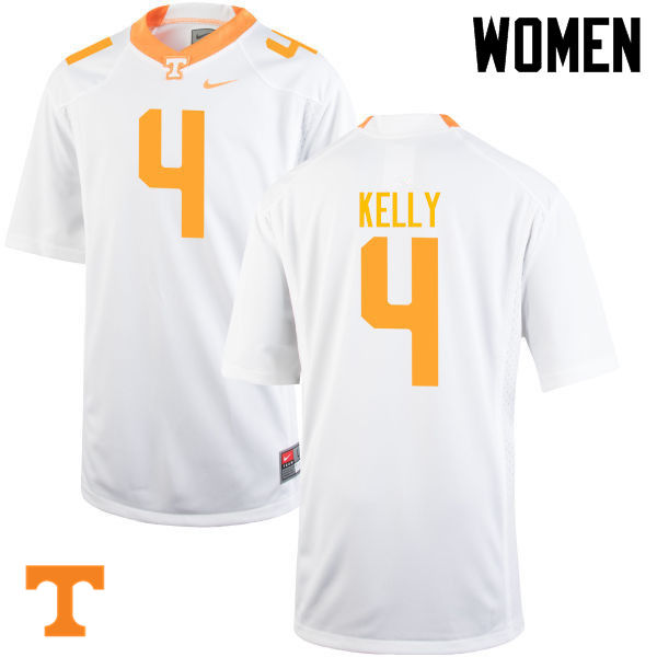 Women #4 John Kelly Tennessee Volunteers College Football Jerseys-White